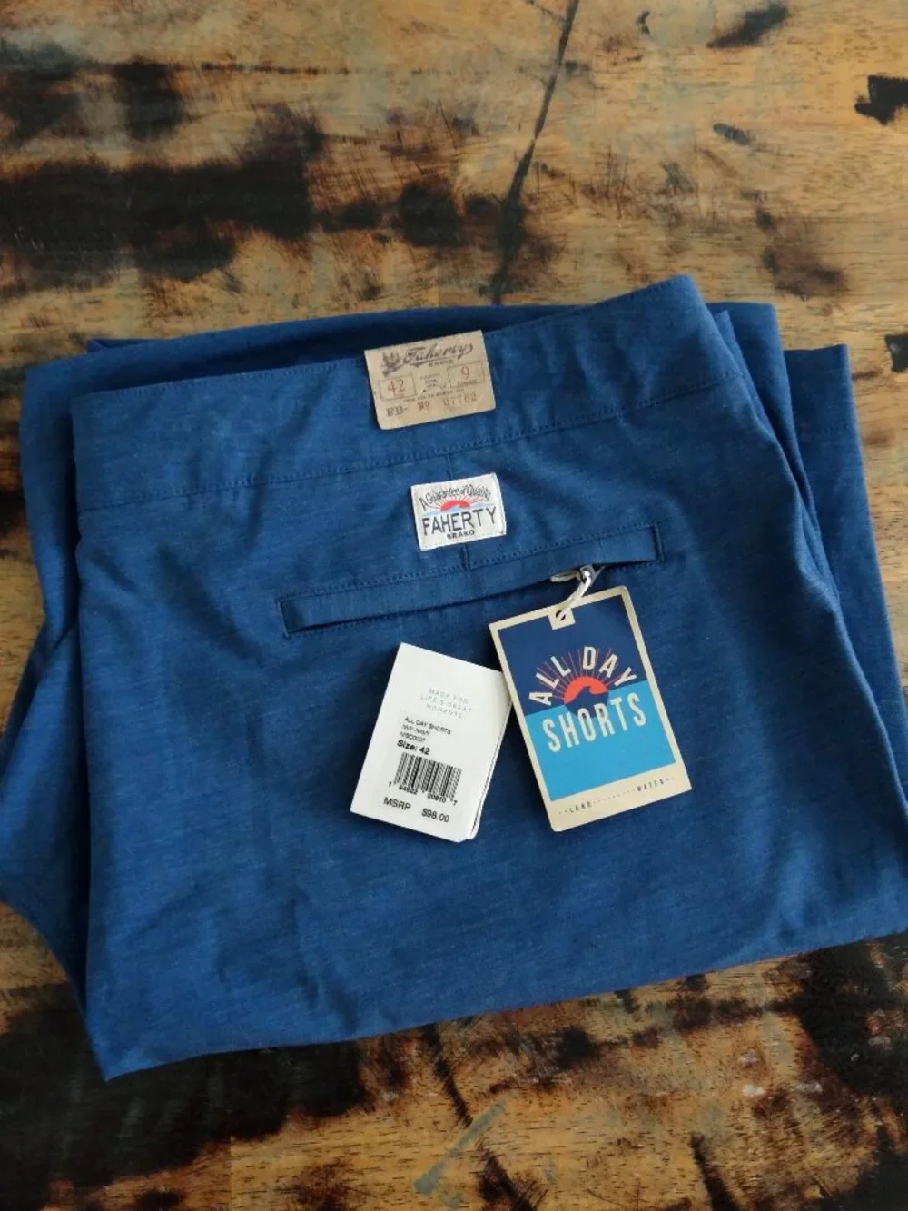 Faherty Men's 42 All Day Shorts Navy Blue 9
